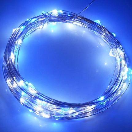 10m 5V 6W 500LM LED Silver String Light, USB Powered SMD-0603 Festival Lamp / Decoration Light Strip(Blue White Light)-garmade.com