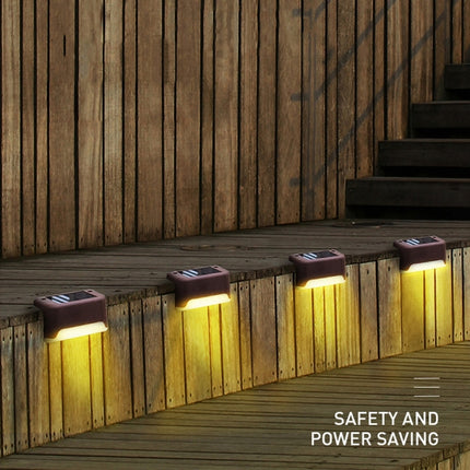 12 PCS Solar Powered LED Outdoor Stairway Light IP65 Waterproof Garden Lamp, Warm White Light(Brown)-garmade.com