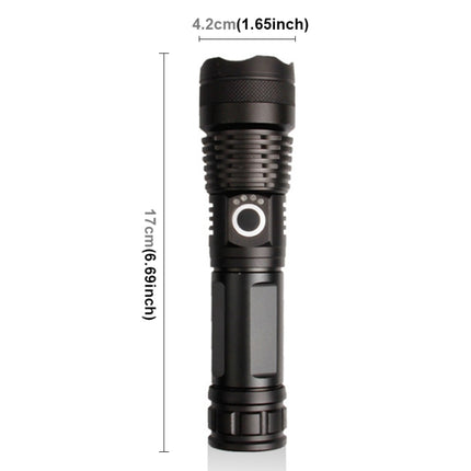 X81-P50 Luminous Flux: 3500lm LED Flashlight, Retractable Focus Function (Black)-garmade.com