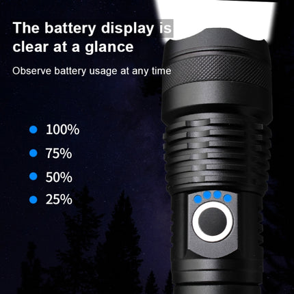 X81-P50 Luminous Flux: 3500lm LED Flashlight, Retractable Focus Function (Black)-garmade.com