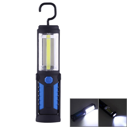 PR5W-1 5W COB+1W F8 IP43 Waterproof White Light LED Torch Work Light , 400 LM Multi-function USB Charging Portable Emergency Work Stand Light with Magnetic & 360 Degrees Swivel Hook(Blue)-garmade.com