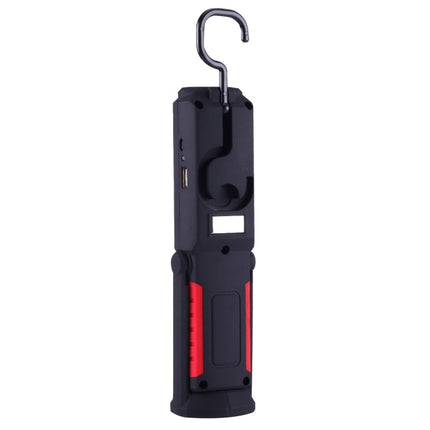 PR5W-1 5W COB+1W F8 IP43 Waterproof White Light LED Torch Work Light , 400 LM Multi-function USB Charging Portable Emergency Work Stand Light with Magnetic & 360 Degrees Swivel Hook(Red)-garmade.com
