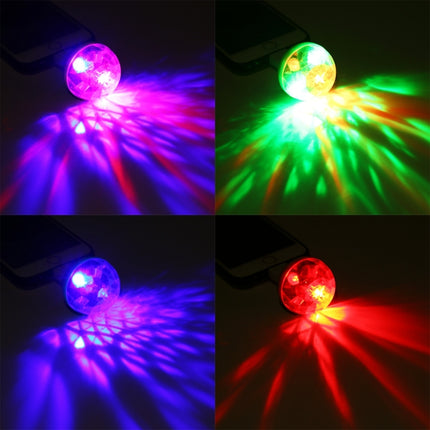 4W RGB USB LED Crystal Magic Ball Stage Light with 8 Pin Adapter-garmade.com