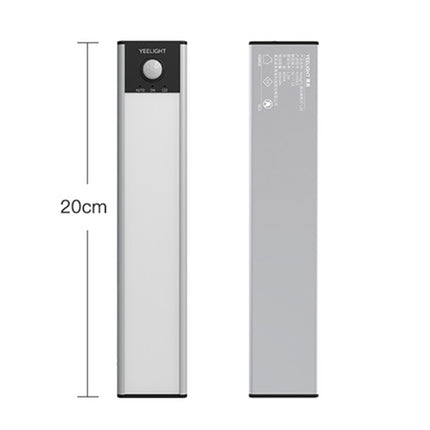 20cm Original Xiaomi YEELIGHT LED Smart Human Motion Sensor Light Bar Rechargeable Wardrobe Cabinet Corridor Wall Lamps(Silver)-garmade.com