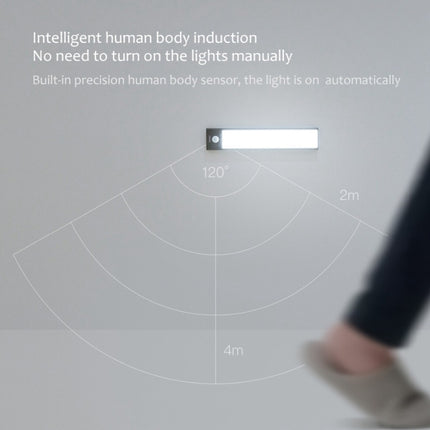 20cm Original Xiaomi YEELIGHT LED Smart Human Motion Sensor Light Bar Rechargeable Wardrobe Cabinet Corridor Wall Lamps (Black)-garmade.com