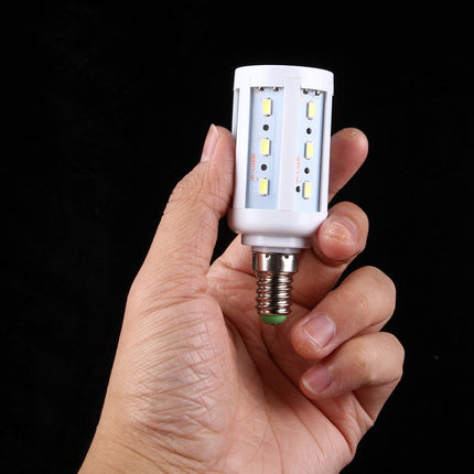 5W PC Case Corn Light Bulb, E14 380LM 24 LED SMD 5730, AC 85-265V(White Light)-garmade.com