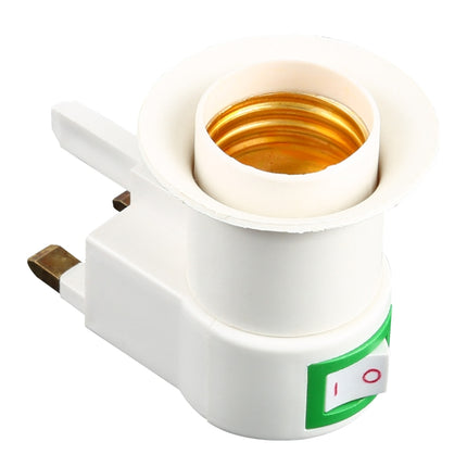 E27 Socket Type Light Holder Base Lamp Holder Converter with Switch, UK Plug-garmade.com