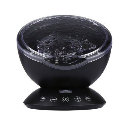 Hypnosis Ocean Wave Projector LED Night Light , 12 LEDs USB Charge Novelty Atmosphere Lamp with Remote Control & 7 Light Modes, Support TF Card / Audio Input, Built-in 4 Hypnosis Music, DC 5V(Black)-garmade.com