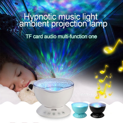 Hypnosis Ocean Wave Projector LED Night Light , 12 LEDs USB Charge Novelty Atmosphere Lamp with Remote Control & 7 Light Modes, Support TF Card / Audio Input, Built-in 4 Hypnosis Music, DC 5V(Black)-garmade.com