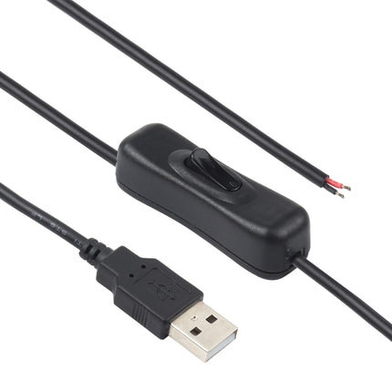 USB Electrical Connector Power Cable for LED Light Bar, with Switch, Cable Length: 1m (Black)-garmade.com