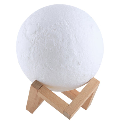 15cm Touch Control 3D Print Moon Lamp, USB Charging 16-color Changing LED Energy-saving Night Light with Wooden Holder Base & Remote Control-garmade.com