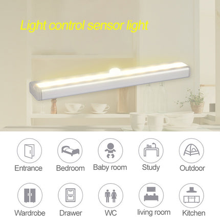 2W 24 LEDs Warm White Wide Screen Intelligent Human Body Sensor Light LED Corridor Cabinet Light, USB Charging Version-garmade.com