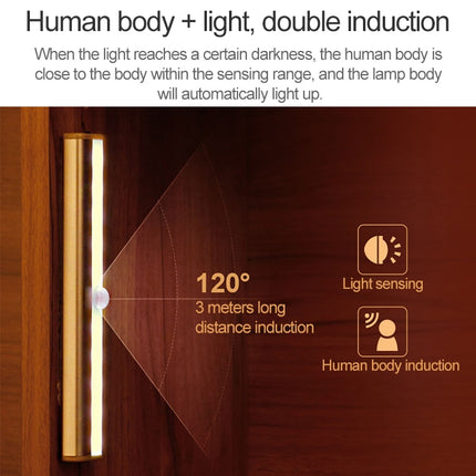 2W 24 LEDs Warm White Wide Screen Intelligent Human Body Sensor Light LED Corridor Cabinet Light, USB Charging Version-garmade.com