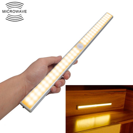 2.8W 60 LEDs Warm White Wide Screen Intelligent Human Body Sensor Light LED Corridor Cabinet Light, USB Charging Version-garmade.com