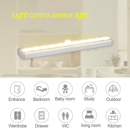 2.8W 60 LEDs Warm White Wide Screen Intelligent Human Body Sensor Light LED Corridor Cabinet Light, USB Charging Version-garmade.com