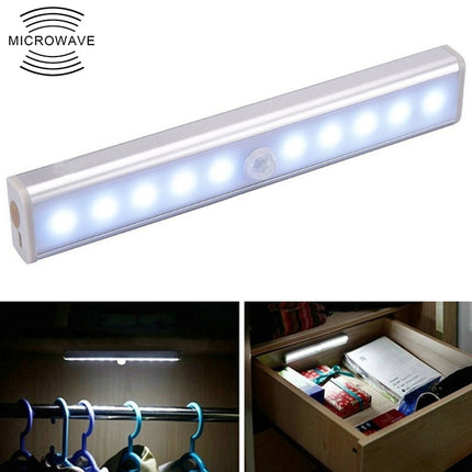 1.8W 10 LEDs White Light Wide Screen Intelligent Human Body Sensor Light LED Corridor Cabinet Light, USB Charging Version-garmade.com