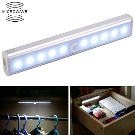 1.8W 10 LEDs White Light Wide Screen Intelligent Human Body Sensor Light LED Corridor Cabinet Light, Battery Version-garmade.com