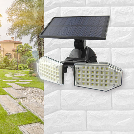 78 LEDs Home Lighting Integrated Courtyard Waterproof Double Heads Rotatable Solar Wall Light Street Light-garmade.com