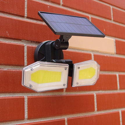130 COBs Home Lighting Integrated Courtyard Waterproof Double Heads Rotatable Solar Wall Light Street Light-garmade.com
