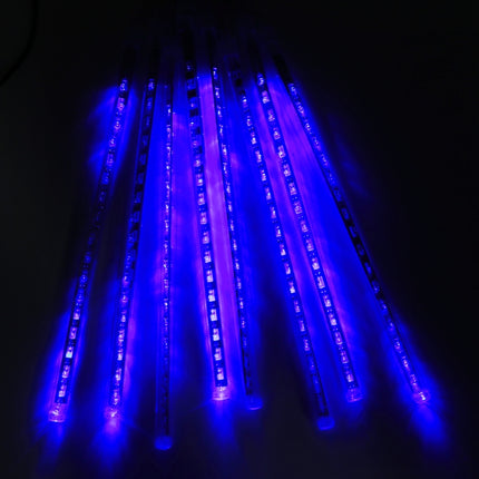 50cm 8 Tubes DIP Meteor Rain Light, LED Decorative Light, Tube Diameter: 1.2cm, AC 100-240V, US, EU Plug Optional(Blue Light)-garmade.com
