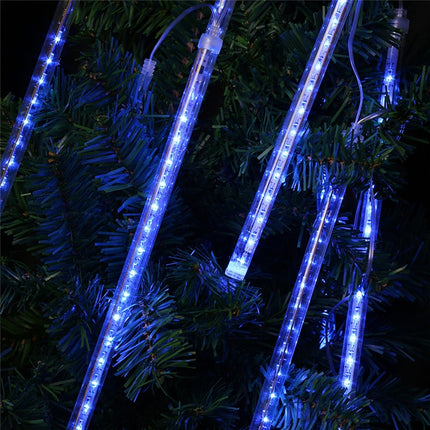 50cm 8 Tubes DIP Meteor Rain Light, LED Decorative Light, Tube Diameter: 1.2cm, AC 100-240V, US, EU Plug Optional(Blue Light)-garmade.com