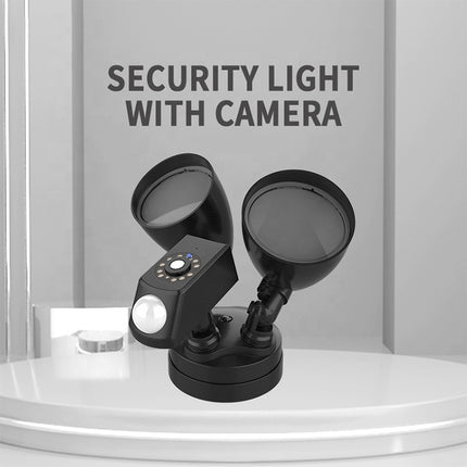 20W LED Smart Sensor Outdoor Floodlight with 1080P Security Camera, 3000K Warm Light (White)-garmade.com