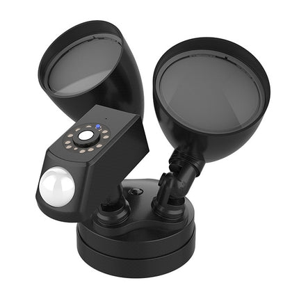 20W LED Smart Sensor Outdoor Floodlight with 1080P Security Camera, 5000K White Light (Black)-garmade.com