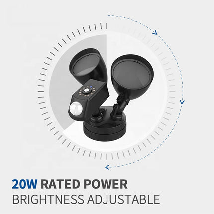 20W LED Smart Sensor Outdoor Floodlight with 1080P Security Camera, 5000K White Light (White)-garmade.com