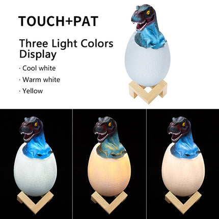 Tyrannosaurus Shape Creative Touch 3D Decorative Night Light, 3-color Patting Version-garmade.com