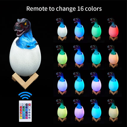 Tyrannosaurus Shape Creative Touch 3D Decorative Night Light, 16-color Patting Remote Control Version-garmade.com