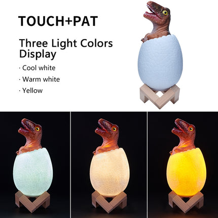 Raptor Shape Creative Touch 3D Decorative Night Light, 3-color Patting Version-garmade.com