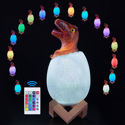 Raptor Shape Creative Touch 3D Decorative Night Light, 16-color Patting Remote Control Version-garmade.com