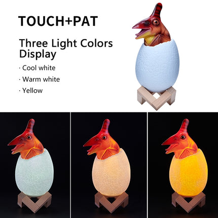 Pterosaur Shape Creative Touch 3D Decorative Night Light, 3-color Patting Version-garmade.com