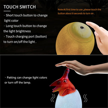 Pterosaur Shape Creative Touch 3D Decorative Night Light, 16-color Patting Remote Control Version-garmade.com