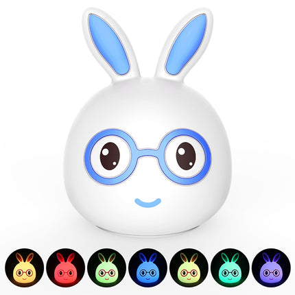 Smiling Rabbit Creative Touch 3D LED Decorative Night Light, AAA Battery Version (Blue)-garmade.com