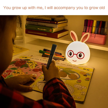 Smiling Rabbit Creative Touch 3D LED Decorative Night Light, USB Charging Version (Pink)-garmade.com