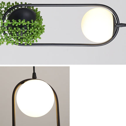 Creative Living Room Restaurant Cafe LED Lamp Plant Iron Art Pendant Light-garmade.com