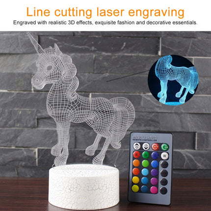 Two Unicorns Shape Creative Crack Base 3D Colorful Decorative Night Light Desk Lamp, Remote Control Version-garmade.com