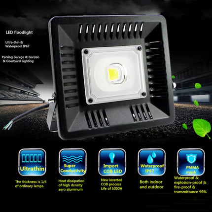 30W Waterproof 3000K Warm White Light LED Floodlight Lamp, Luminous Flux: > 2400LM, PF > 0.9, RA > 80, AC 90-140V-garmade.com