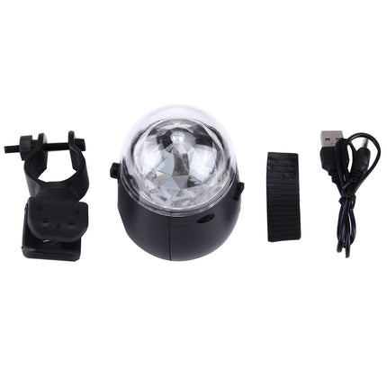 3W Mini 3ATM water resistant Rotating Magic Ball LED Stage Light, with Bicycle Mount-garmade.com