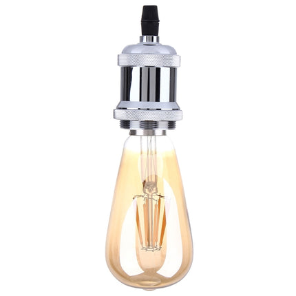 E27 Retro Vintage Screw Bulb Base Lamp Bulb Holder, Not Included Light Bulb, AC 85-265V(Silver)-garmade.com