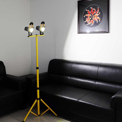 LED Flood Light Lamp Work Emergency Lamp Tripod Stand, LED Flood Light Not Included, Adjustable Maximum Height: about 150cm(Yellow)-garmade.com
