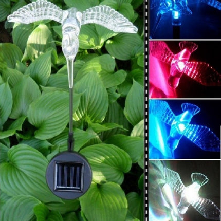 A106 3 PCS Colorful Light LED Solar Power Lamp, Bird Dragonfly Butterfly Pattern Outdoor Garden Landscape Path Decorative Light-garmade.com
