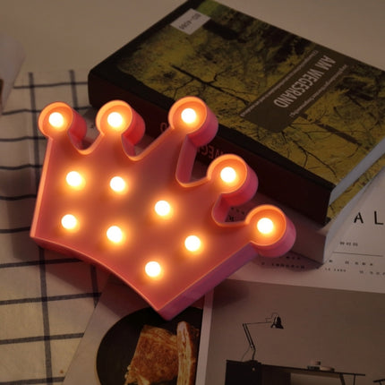 Creative Crown Shape Warm White LED Decoration Light, 2 x AA Batteries Powered Party Festival Table Wedding Lamp Night Light(Pink)-garmade.com