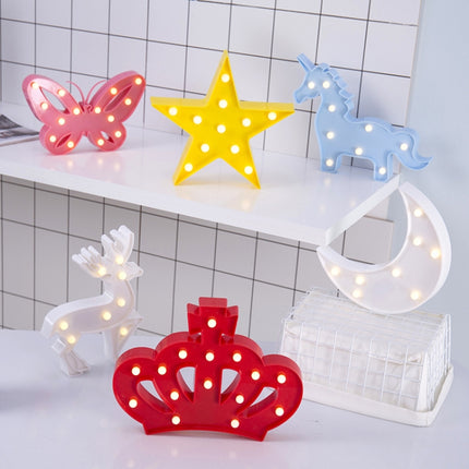 Creative Pentagram Shape Warm White LED Decoration Light, 2 x AA Batteries Powered Party Festival Table Wedding Lamp Night Light(Blue)-garmade.com