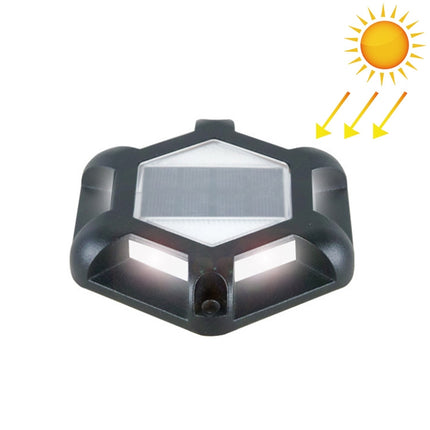 6 LEDs Outdoor Waterproof Aluminum Alloy High Compression Solar Buried Light Road Lighting Lamp, Color Temperature: 6000K (Black White Light)-garmade.com