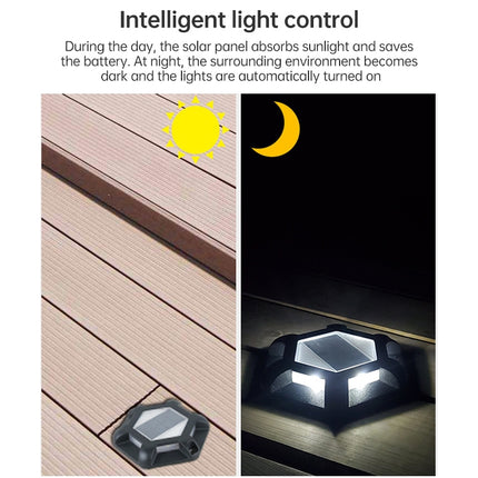 6 LEDs Outdoor Waterproof Aluminum Alloy High Compression Solar Buried Light Road Lighting Lamp, Two Color Temperature: 3000K / 6000K (Black)-garmade.com
