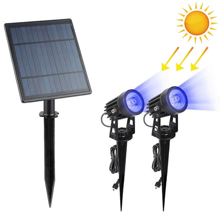 6W One for Two Solar Spotlight Outdoor IP65 Waterproof Light Control Induction Lawn Lamp, Luminous Flux: 300-400lm(Blue Light)-garmade.com