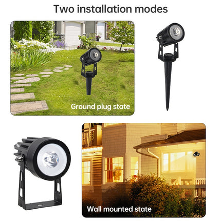 6W One for Two Solar Spotlight Outdoor IP65 Waterproof Light Control Induction Lawn Lamp, Luminous Flux: 300-400lm (Green Light)-garmade.com