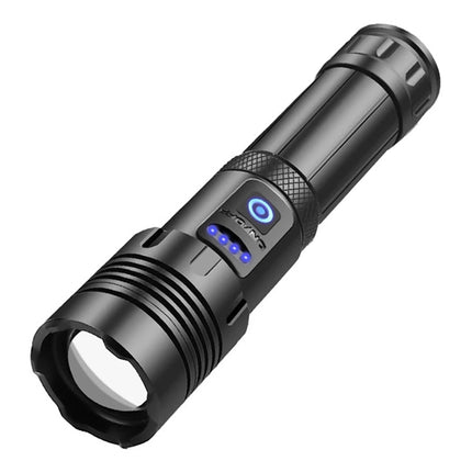 Short Style Micro USB Charging Outdoor Waterproof P70 + COB LED Flashlight, Support Power Display & Telescopic Focusing & 7-level Brightness Adjustment-garmade.com